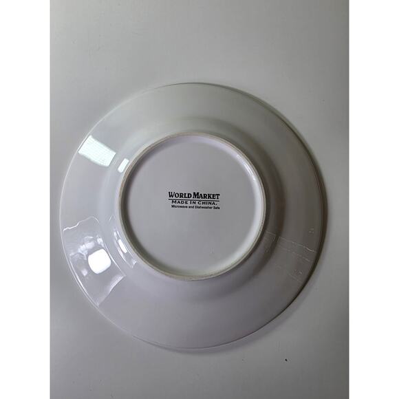 WORLD MARKET Christmas Tree Red Border 8.5" Salad Dessert Plates Set of 4 - Picture 7 of 8